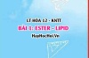 Ester, Lipid là gì? Cấu tạo Ester, tính chất vật lí, hóa học của Ester Chất béo, điều chế và ứng dụng? Hóa 12 bài 1 KNTT